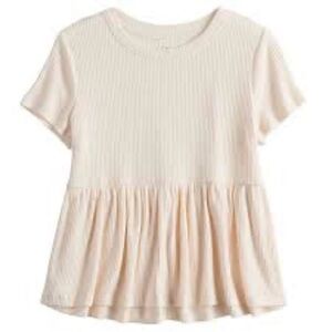 SO cream ribbed babydoll top.